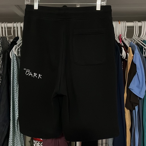 We Are Dark shorts, men’s M, Unisex Size L, cotton, Black-warm fleece inner - Picture 2 of 8